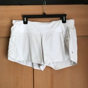 white Lululemon shorts
